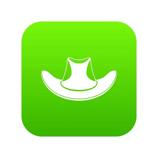 Chapéu Cowboy ícone verde digital — Vetor de Stock