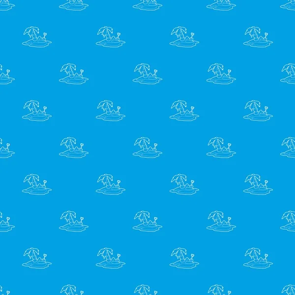 Patrón pirata isla vector sin costura azul — Archivo Imágenes Vectoriales