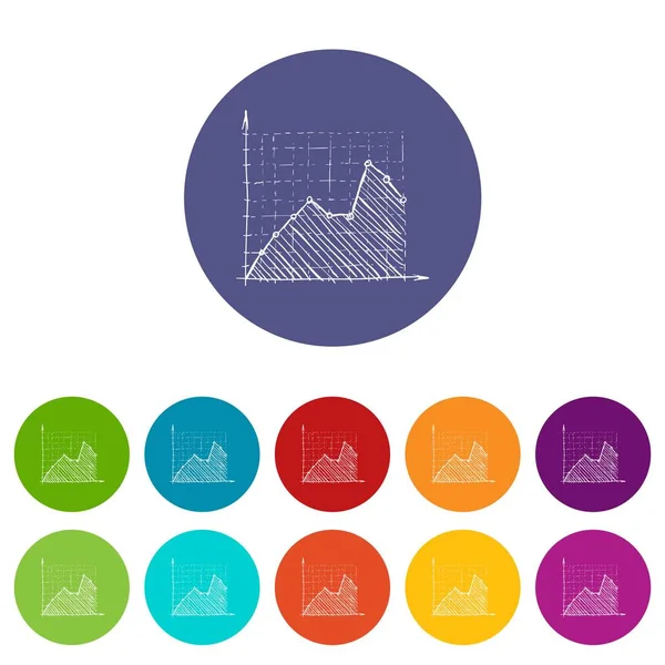 Infográficos de gráfico de crescimento, estilo desenhado à mão — Vetor de Stock