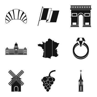 İçki Icons set, basit tarzı