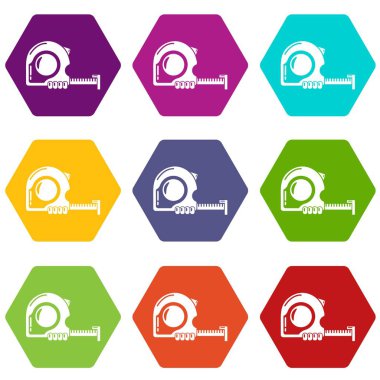9 vektör kıstas Icons set