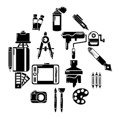 Tasarım ve çizim araçları Icons set basit tarzı