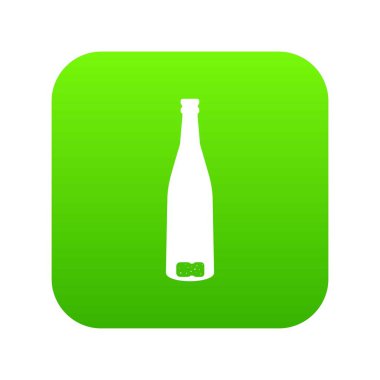 Boş şarap şişesi simgesi dijital yeşil