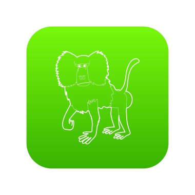 Babun yeşil simge vektör