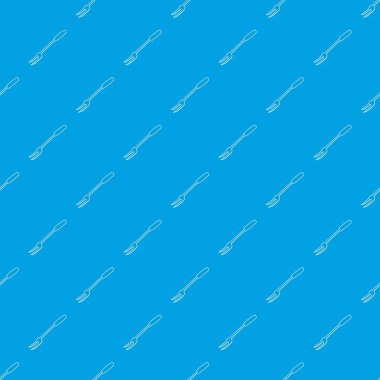 Barbekü çatalı desen vektör kesintisiz mavi