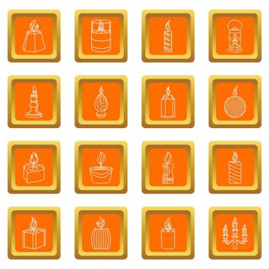 Mum formları simgeler kümesi turuncu kare vektör
