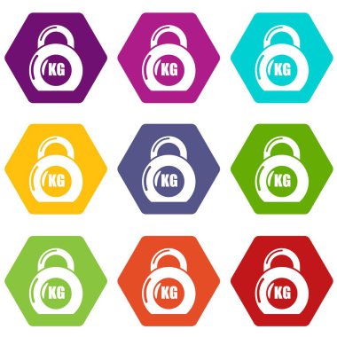 9 vektör ağırlık Icons set