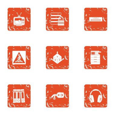 Veri Icons set, grunge tarzı oluşturmak