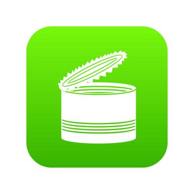 Açık teneke kutu simgesi dijital yeşil