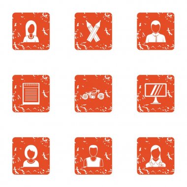 Tasarım çalışma simgeler kümesi, grunge tarzı