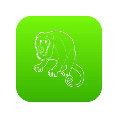 Sürpriz maymun yeşil simge vektör