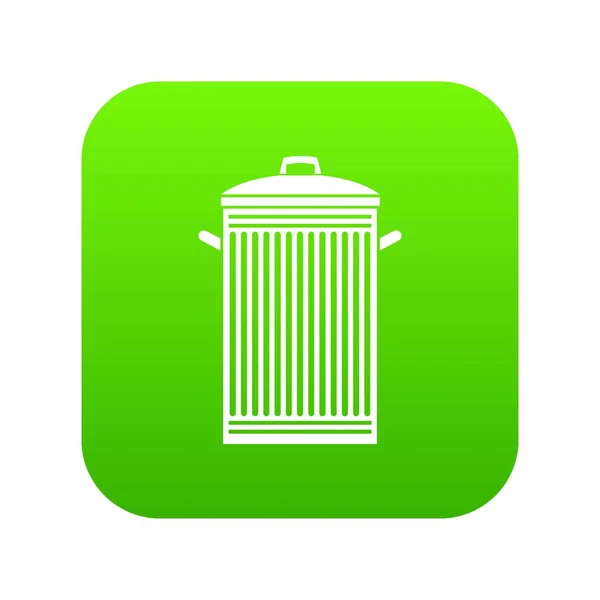 Trash can ícone verde digital — Vetor de Stock