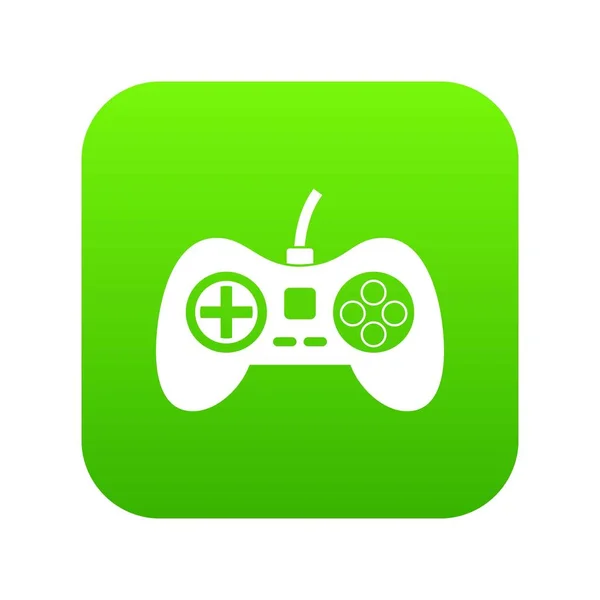 Παιχνίδι βίντεο κονσόλα ελεγκτή εικονίδιο digital πράσινο — Διανυσματικό Αρχείο