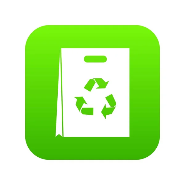 Icono de reciclaje de paquetes digital verde — Vector de stock