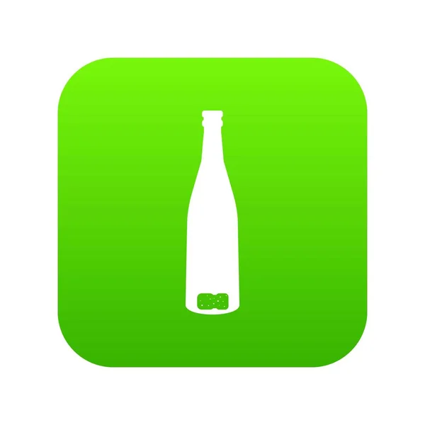 Pusta butelka ikona zielony cyfrowy — Wektor stockowy