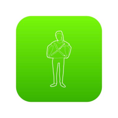 Kadın protesto yeşil simge vektör