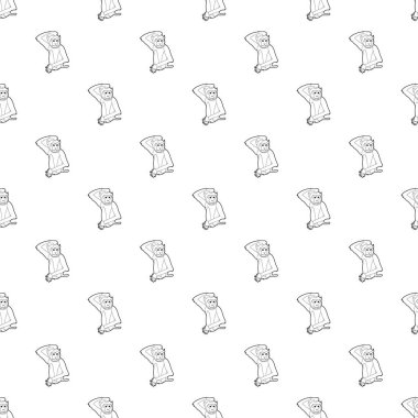 Düşünceli maymun tasarlamak vektör sorunsuz