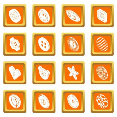 Giysi ikonlar turuncu kare vektör ayarla