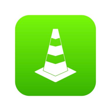 Trafik koni simgesi dijital yeşil