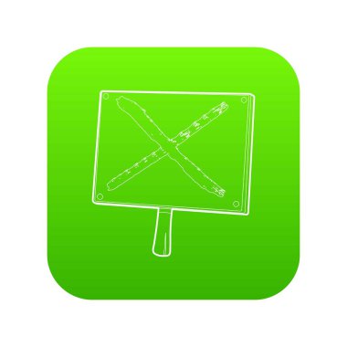 İşareti simgesi yeşil vektör çapraz