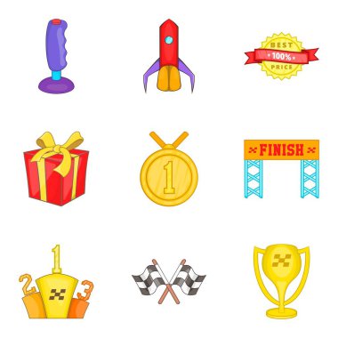 Fahri diploma Icons set, karikatür tarzı