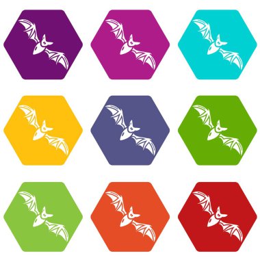 9 vektör yarasa Icons set