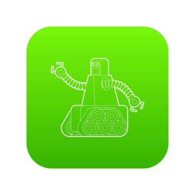 Robot tırtıl ile izlemek yeşil simge vektör