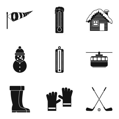 Icons set, basit tarzı dondurma
