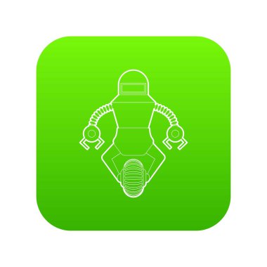 Robot Muhafız yeşil simge vektör