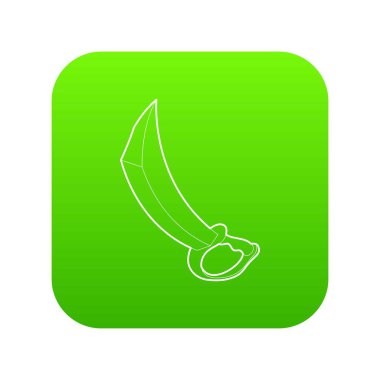 Kılıç yeşil simge vektör