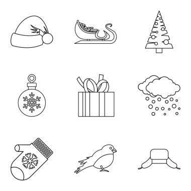 Uyuşmuş Icons set, anahat stili