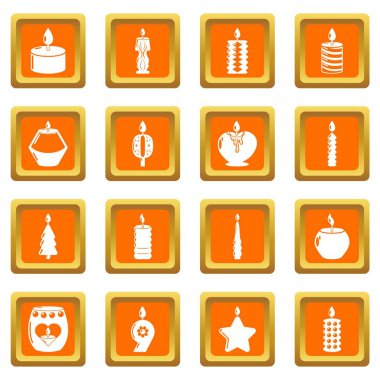 Mum formları simgeler kümesi turuncu kare vektör
