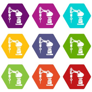 Makine simgeler delik 9 vektör ayarı