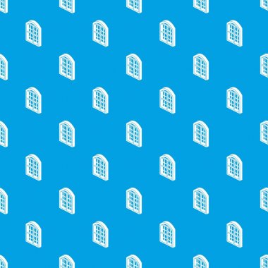 Restoran pencere çerçeve desen vektör kesintisiz mavi