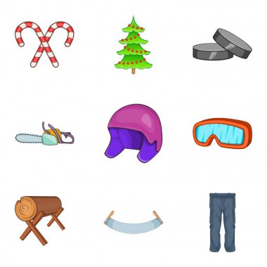 Buzlu Icons set, karikatür tarzı