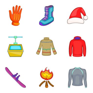 Buz Devri Icons set, karikatür tarzı