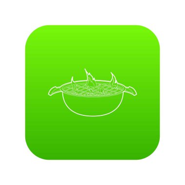 Barbekü yeşil simge vektör