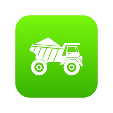 Damperli kamyon kum simgesi dijital yeşil ile