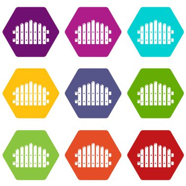 9 vektör Palisade Icons set