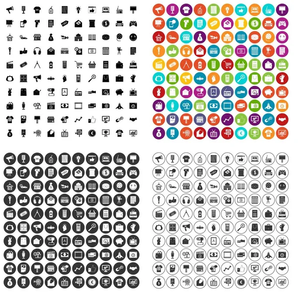 100 iconos de marketing set vector variant — Vector de stock