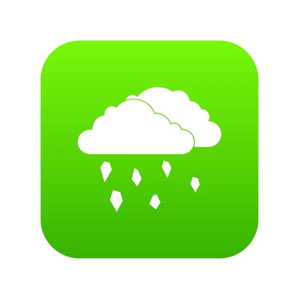 Nubes y granizo icono digital verde — Vector de stock