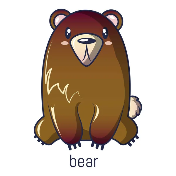 Oso icono, estilo de dibujos animados — Vector de stock