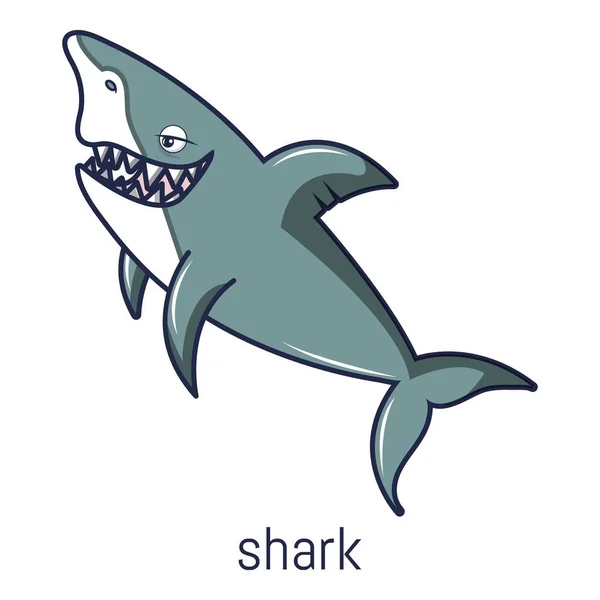 Shark ikon, tecknad stil — Stock vektor
