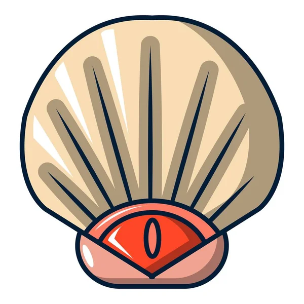 Иконка морской раковины, стиль мультфильма — стоковый вектор
