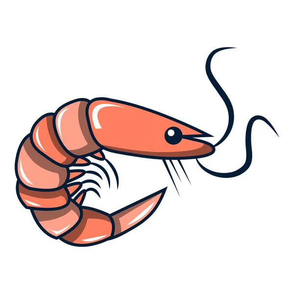 Icône crevettes, style dessin animé — Image vectorielle