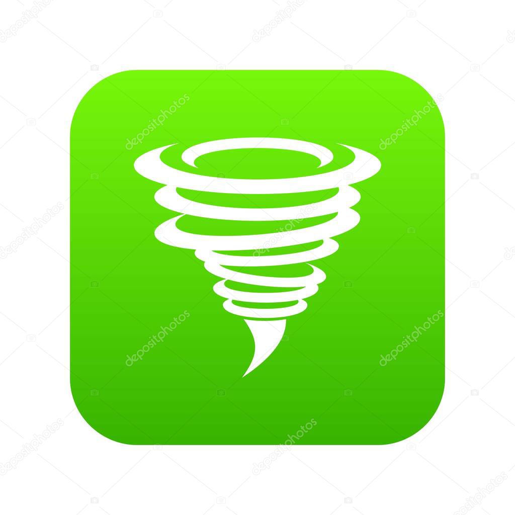Tornado icon digital green