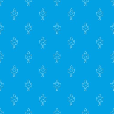 Kadın desen vektör kesintisiz mavi cümbüşü