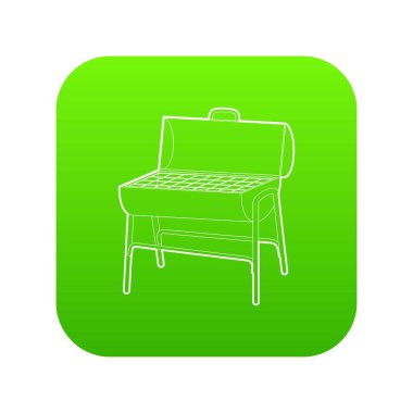 Metal Barbekü yeşil simge vektör