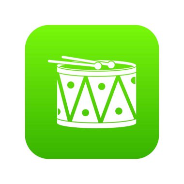 Davul ve sopaları simgesi dijital yeşil