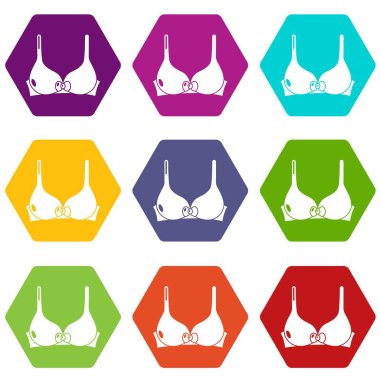 9 vektör sutyen Icons set